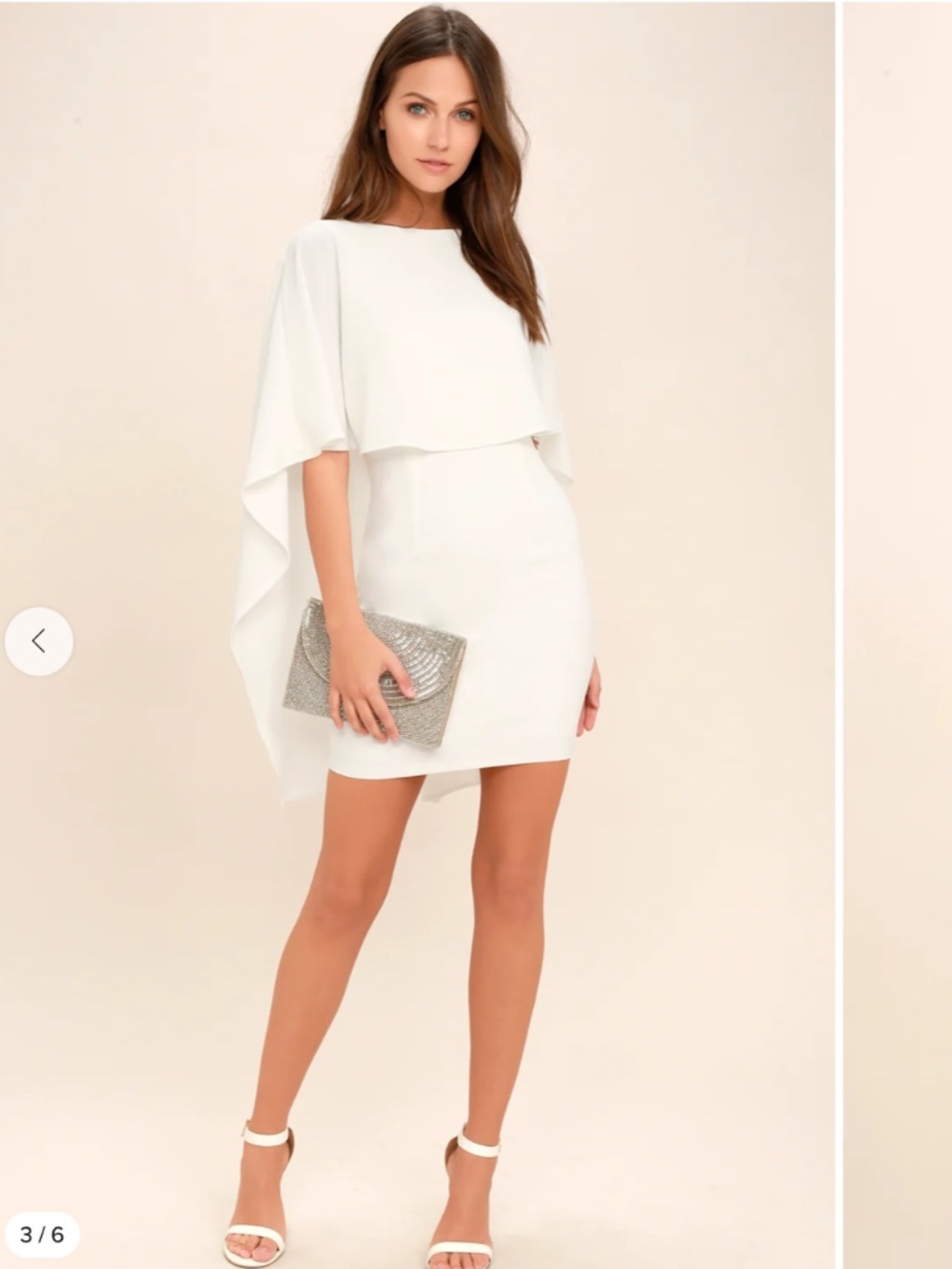 Lulus White Backless Mini Cape Dress (Size Small)